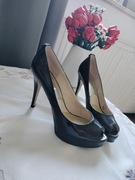 szpilki Michael Kors obcasy czarne błyszczące rozmiar 40