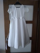 sukienka pokomunijna biała, koronkowa