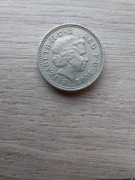 Wielka Brytania one pound 2002 st III Elżbieta II - 4 portret; lwy angiel