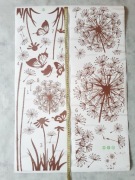 Duże Naklejki na ścianę Dmuchawce Motyle piękna dekoracja samoprzylepna Mat