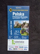 POLSKA POŁUDNIOWO-WSCHODNIA MAPA TURYSTYCZNA SKALA 1:700000