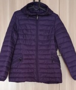 Nowa lekka pikowana kurtka z kapturem Tom&Rose M fiolet