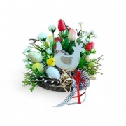 Stroik wielkanocny z kurką 30 cm rękodzieło prezent