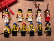 LEGO zestaw 11 figurek piraci, 2 łódki + akcesoria