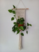 Kwietnik na ścianę Makrama natura