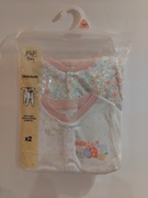 nowe F&F baby 86-92 zestaw 2pak pajace pajacyki piżamki morelowa róż
