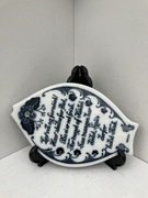 talerz dekoracyjny na sciane PORSGRUND NORWAY "jedz ryby" kafelek ceramika