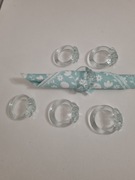 Eleganckie pierścienie do serwetek (szklane) z motywem kwiatowym (Sudety)