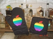 Rękawica kuchenna + ściereczka. Haft