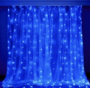 Kurtyna ledowa 3x2m 200 led niebieska świetlna 