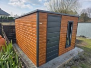 Domek narzędziowy/ogrodowy 3x3 DREWNO ZŁOTY DĄB, FILC, OKNO 50x150, PROFIL