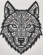 Wilk Cyber / Tech – dekoracja ścienna 3D | styl futurystyczny