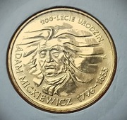 2 zł 1998 r. 500 lecie urodzin Adama Mickiewicza