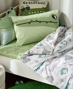 Komplet pościeli 3części 100x135cm bawełna w krokodyle zielona
