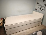 IKEA SLAKT używane łóżko, z wysuwanym dolnym łóżkiem i szufladami