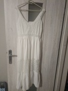 Biała sukienka koronkowa boho roz. XL