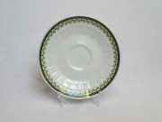 Talerz porcelanowy Colditz Inglazur GDR – zielony dekor retro