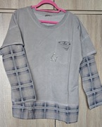 New Collection szara bluza koszula krata 2w1 40/42