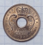 #1155 Brytyjskia Afryka Wschodnia 5 centów 1957 KM stan!