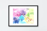 Obraz akwarelowy - plakat A3 -Tęczowe storczyki 