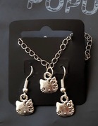 Kolczyki,łańcuszek, bransoletka Hello kitty 