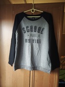 Bluza damska Sinsay rozmiar M czarno-szara z napisami