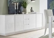 Szeroka komoda biała połysk 