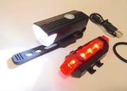 Zestaw LED LAMPA przednia + tylna  MOCNA  i Akumulatorowa !!! = ŻYCIE !!!