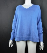 Papaya V-neck jumper damski bawełna niebieski rozmiar M