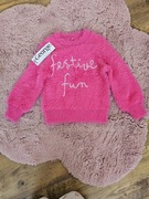 Sweter George. puszysty różowy Festive Fun 4-5 lat nowy z metką