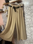 Beżowe spodnie damskie pas 100 uniwersalne