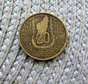 Madagaskar Francuski 20 Frank 1953r