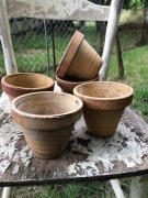 Stare piękne gliniane doniczki vintage boho 5 szt