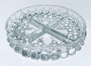 Okrągła misa na przekąski z lat 70., Walther Crystal Glass Vintage