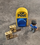 Lego Duplo klocki poczta, listy, skrzynka, listonosz 