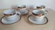 Filiżanki ze spodkami zestaw dla 4 osób Giesche porzellan (p. Bogucice)