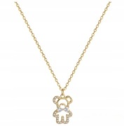 Miś złoty diamentowy wisiorek naszyjnik