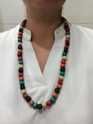 Korale drewniane kolorowe handmade