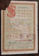 Kupon z 1926 r, na bezpłatną reparację maszyny SiINGER