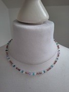 Naszyjnik handmade z naturalnych kamieni apatyt opal mika ametyst hematyt