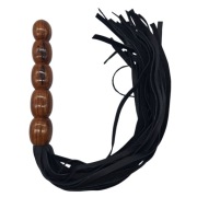 Flogger z drewna shesham i skóry naturalnej - dobry do zabawy na początek