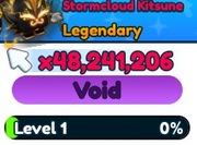 Tap Simulator Roblox RB Void Stormcloud Kitsune z randomowym enchantem OPIS