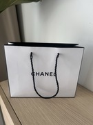 CHANEL biała torba torebka prezentowa oryginalna czarne Logo 25,5/ 20/ 7 cm