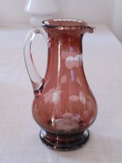 Piękny dzbanek krysztalowy, kolorowy kryształ szkło dzban Vintage retro