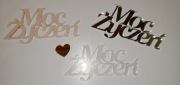 Napis plexi "MOC ŻYCZEŃ"