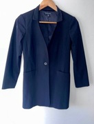 Piękna taliowana marynarka Eileen Fisher xs czarna wełna wiskoza jedwab