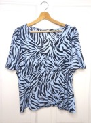 Jasnoniebieska bluzka w zebrę baby blue hippie alt prześwitująca XL/XXL