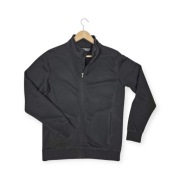 Bluza Dressmann M czarna bawełniana na suwak ze stójką gładka