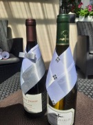 Dekoracja na wino, Ubranka na wino, ozdoba na butelkę , Ślub