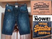 krótkie spodenki jeans SUPERDRY W30 pas 83 84 – 85 86 87 j. NOWE